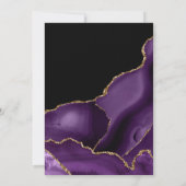 Invitation Mariage élégant agate pourpre et or (Dos)