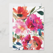 Invitation Mariage Élégant Aquarelle Fleurs Or Blanc (Dos)