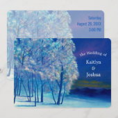 Invitation Mariage Élégant Arbres Gelés Hiver (Devant / Derrière)