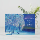 Invitation Mariage Élégant Arbres Gelés Hiver (Debout devant)