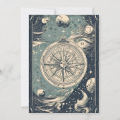 Invitation Mariage Élégant Argent Bleu Tarot (Dos)