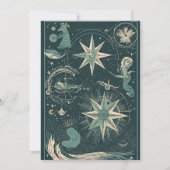 Invitation Mariage Élégant Argent Vert Tarot (Dos)