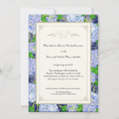 Invitation Mariage Élégant Art Déco Fleur Hydrangea Bleue (Devant)