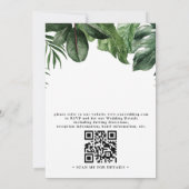 Invitation Mariage élégant au code QR Feuilles de Palmier Tro (Dos)