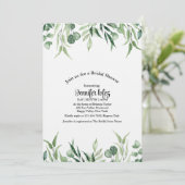 Invitation Mariage élégant au feuillage d'eucalyptus (Debout devant)