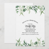 Invitation Mariage élégant au feuillage d'eucalyptus (Devant / Derrière)