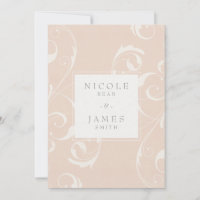 Mariage élégant au floral blanc et pêche en spiral