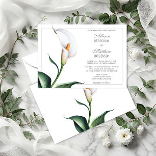 Invitation Mariage Élégant au Lys Calla Blanc Ivoire