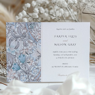 Invitation Mariage Élégant au Lys Doré Classique Pastel Morri