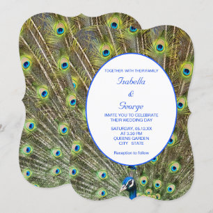 Invitation Mariage élégant au paon