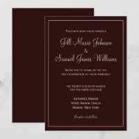 Mariage Élégant au Prune et Gris Foncé