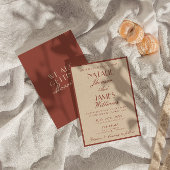 Invitation Mariage Élégant Auburn Cuivre Vieille Fortune Luxu