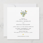 Invitation Mariage élégant aux citrons jaunes (Devant)