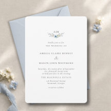 Mariage Élégant aux Fleurs de Bleu Poussiéreux ave