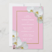 Invitation mariage élégant aux fleurs d'orchidées blanches (Devant)