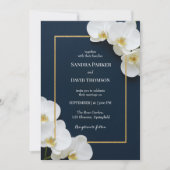 Invitation mariage élégant aux fleurs d'orchidées blanches (Devant)