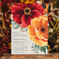 Mariage Élégant aux Fleurs Rouges et Jaunes Audaci