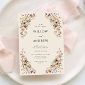 Invitation Mariage Élégant aux Fleurs Sauvages
