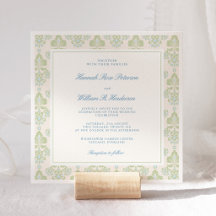 Mariage Élégant aux Fleurs Vert Sage et Bleu