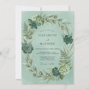 Invitation Mariage Élégant aux Fougères de Mer