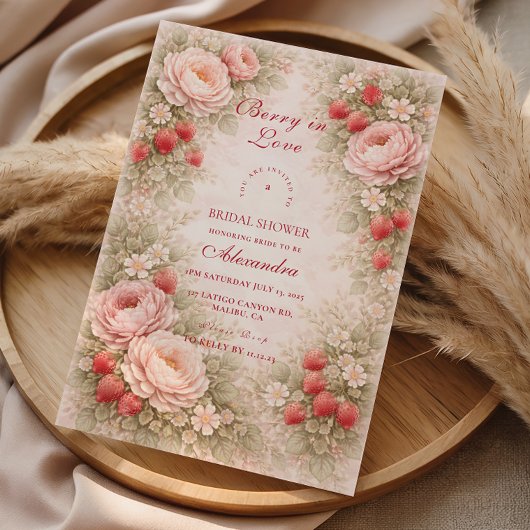 Invitation Mariage Élégant aux Fraises