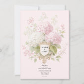 Invitation Mariage Élégant aux Hydrangeas Roses et Blancs (Devant)