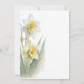 Invitation Mariage élégant aux jonquilles blanches et jaunes (Dos)