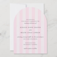 Mariage élégant aux rayures roses modernes