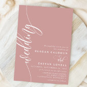 Invitation Mariage élégant avec calligraphie script Rose Pous