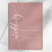 Invitation Mariage élégant avec calligraphie script Rose Pous