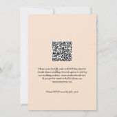 Invitation Mariage élégant avec code QR Ampersand pêche douce (Dos)