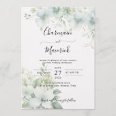 Invitation Mariage élégant avec code QR Budget Végétal (Devant)