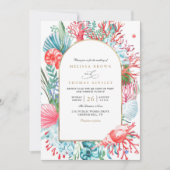 Invitation Mariage élégant avec code QR de la vie marine sarc (Devant)