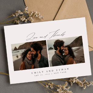 Invitation Mariage élégant avec code QR de photo de plage en 
