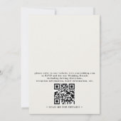 Invitation Mariage élégant avec code QR de plage de sable côt (Dos)