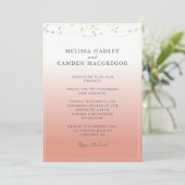 Invitation Mariage élégant avec code QR Desert Coral (Debout devant)
