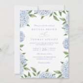 Invitation Mariage élégant avec code QR et bordure d'hortensi (Devant)