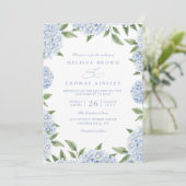 Invitation Mariage élégant avec code QR et bordure d'hortensi (Debout devant)