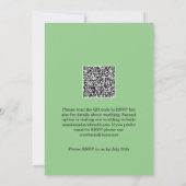 Invitation Mariage élégant avec code QR et monogramme de verd (Dos)