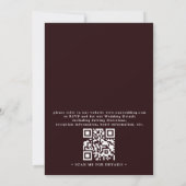 Invitation Mariage élégant avec code QR Fleurs romantiques Bo (Dos)