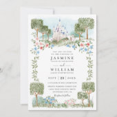 Invitation Mariage élégant avec code QR Il était une fois dan (Devant)