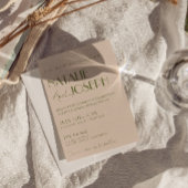 Invitation Mariage élégant avec code QR rétro vert olive