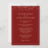Invitation Mariage élégant avec code QR rouge profond (Devant)