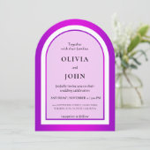 Invitation Mariage élégant avec dégradé de violet (Debout devant)