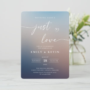 Invitation Mariage Élégant avec Dégradé Flou Minimaliste et É
