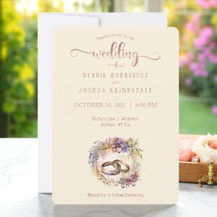 Invitation Mariage élégant avec des accents floraux