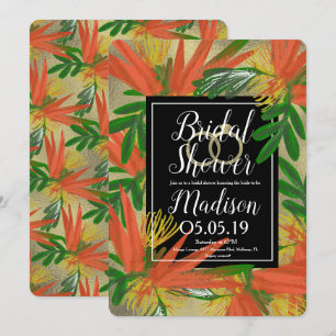 Invitation Mariage élégant avec feuille d'oiseau de paradis