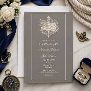 Invitation Mariage Élégant avec les Honneurs Militaires du Dr