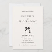 Invitation Mariage Élégant avec Nœud Minimaliste (Devant)