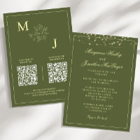 Mariage élégant avec QR Code vert
